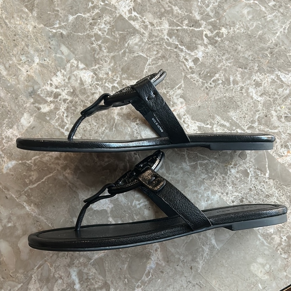 New Tory Burch Miller Pave Leather Sandal - Picture 12 of 13
